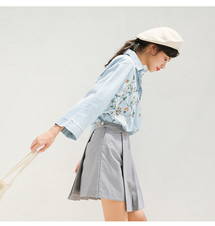 VW12329 Lovely Denim Top Blue