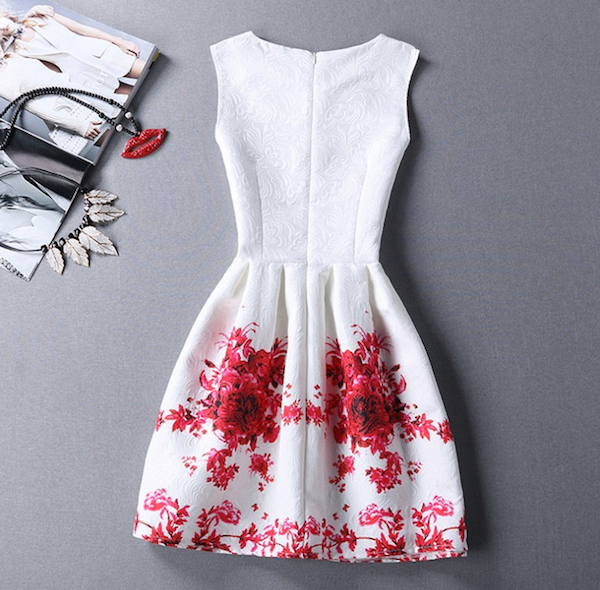 WD21557 Lovely Flower Dress Red