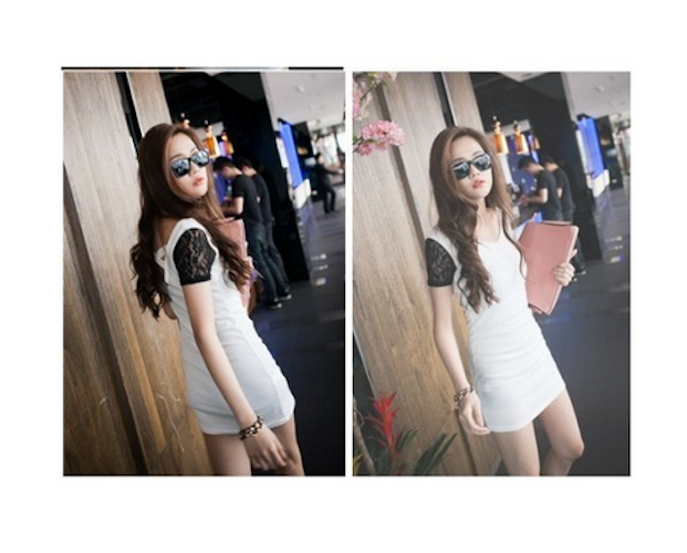 WD21609 Bodycon V-Neck Dress White