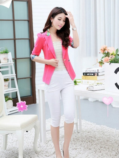 WJ21631 Feminine OL Coat Pink