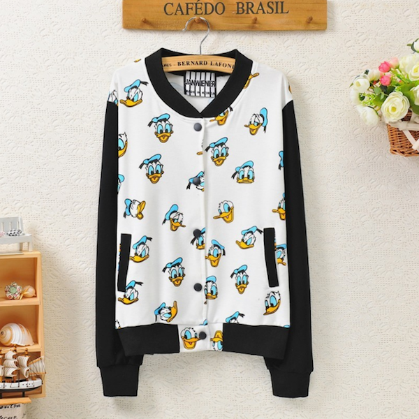 WJ21632 Cute Duck Sweater Jacket As Picture