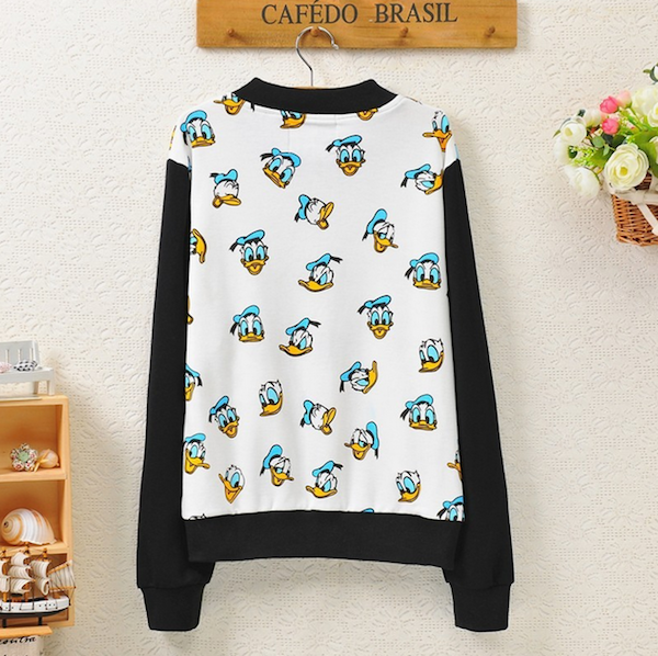 WJ21632 Cute Duck Sweater Jacket As Picture