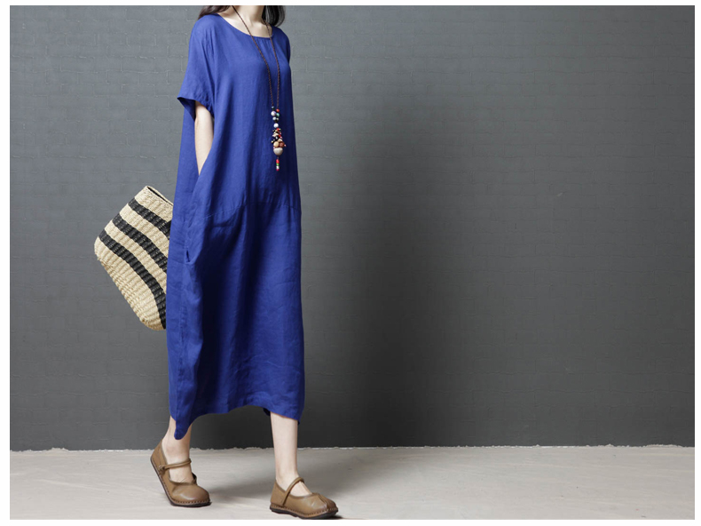 GW2239 Fashion Plus Size Dress Blue