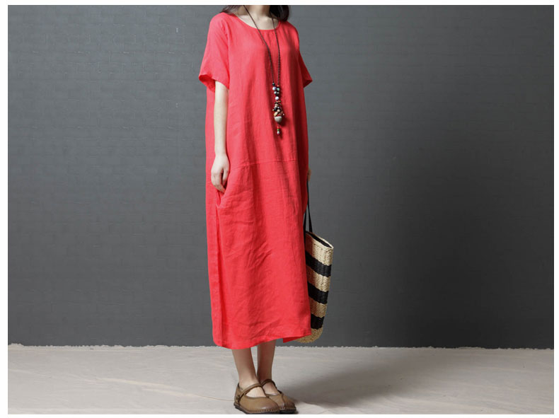 GW2239 Fashion Plus Size Dress Red