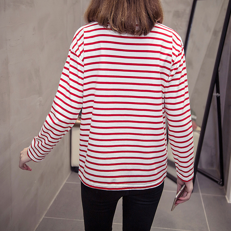 GW2241 Casual Stripe Top Red
