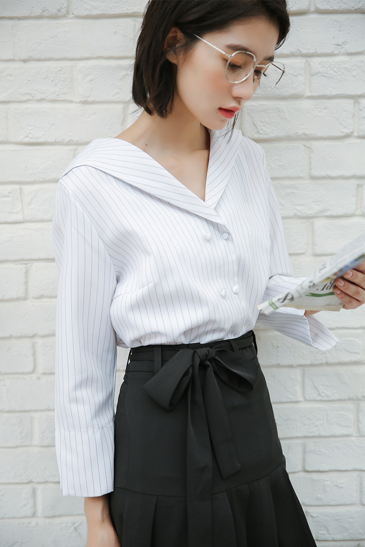 GW2248 Fashion Stripe Top White