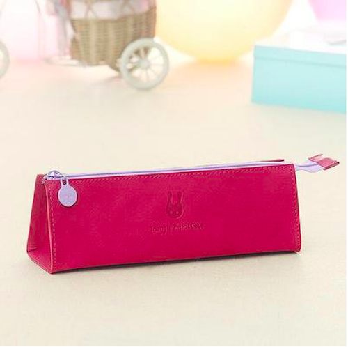 ST-504 Triangle PU Pencil Case Red