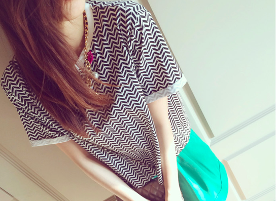 BM71115 Zig Zag Print Top As Picture