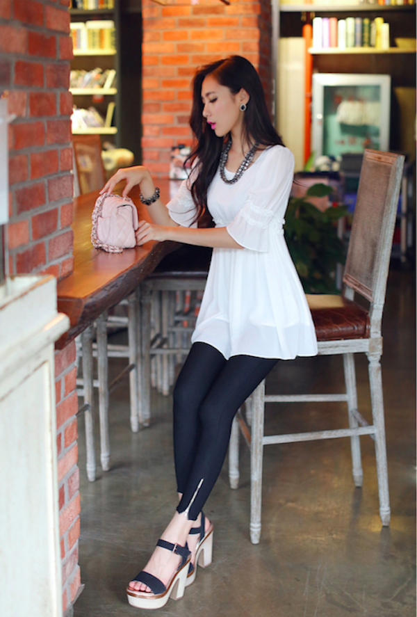 BM71116 Lovely A-line Blouse White