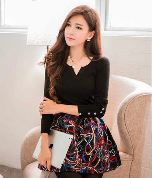 BM71117 Korea Fashion Top Black