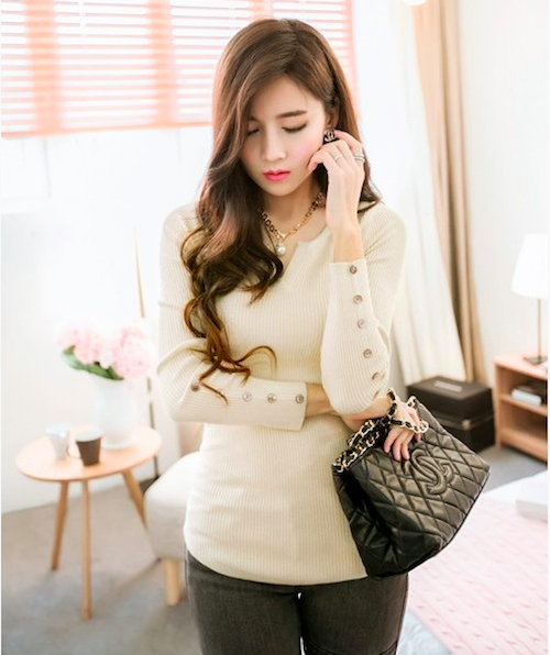 BM71117 Korea Fashion Top Almond