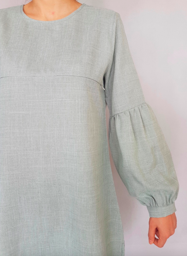 BM71127 Stylish Lantern Sleeves Top Mint