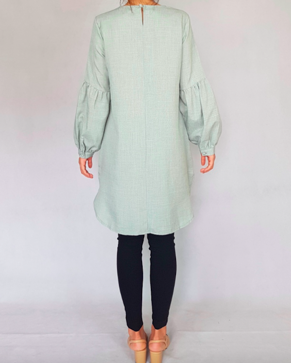 BM71127 Stylish Lantern Sleeves Top Mint