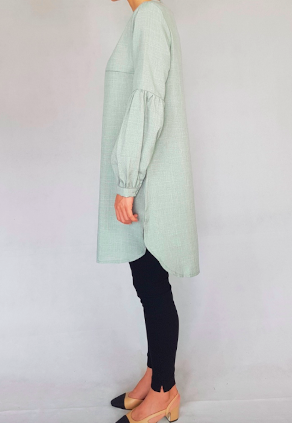 BM71127 Stylish Lantern Sleeves Top Mint