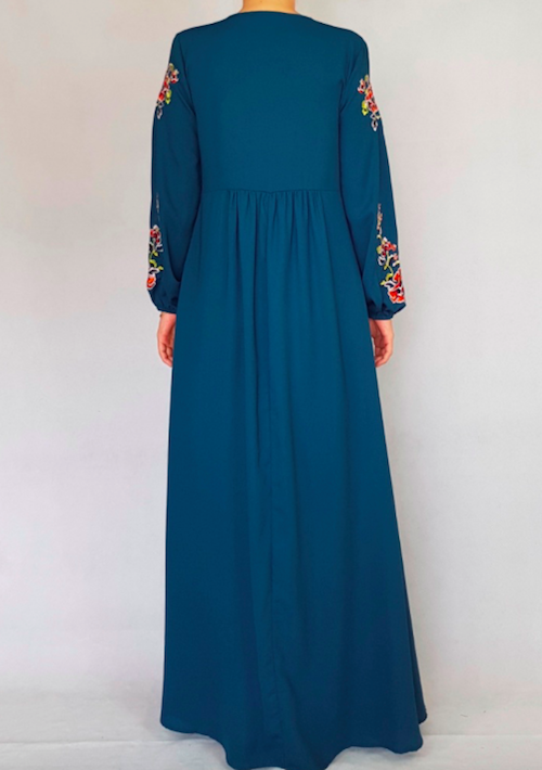 BM70964 Embroidered Jubah Teal