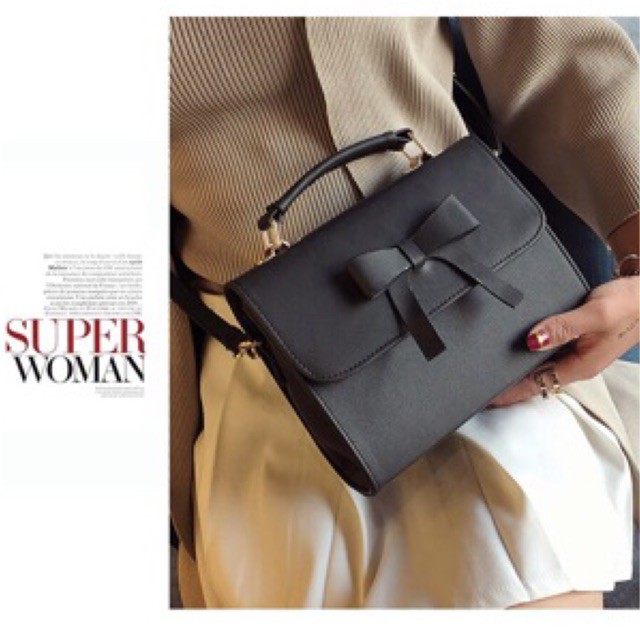 KW80355 Ribbon Sling Bag Black