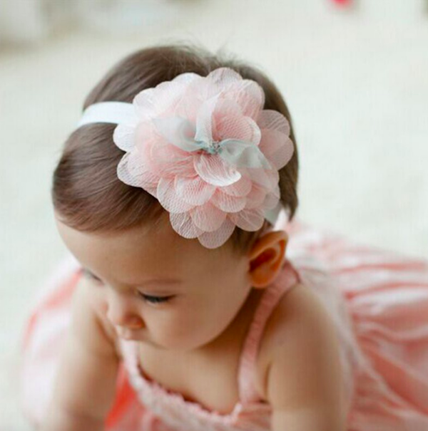 BS900 Baby Flower Headband Pink