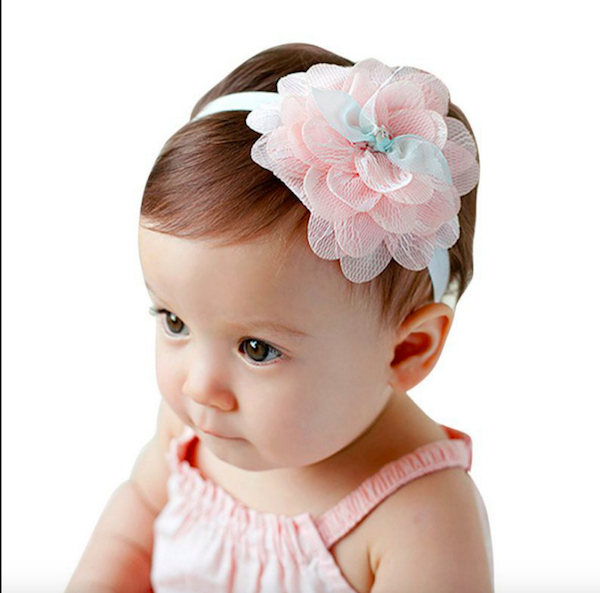 BS900 Baby Flower Headband Pink