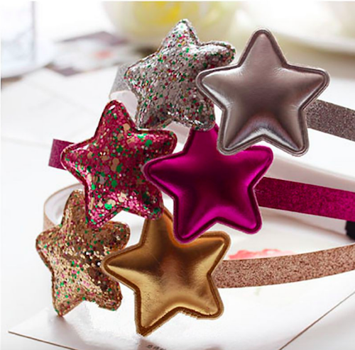 BS907 Baby Hairband Pink Star