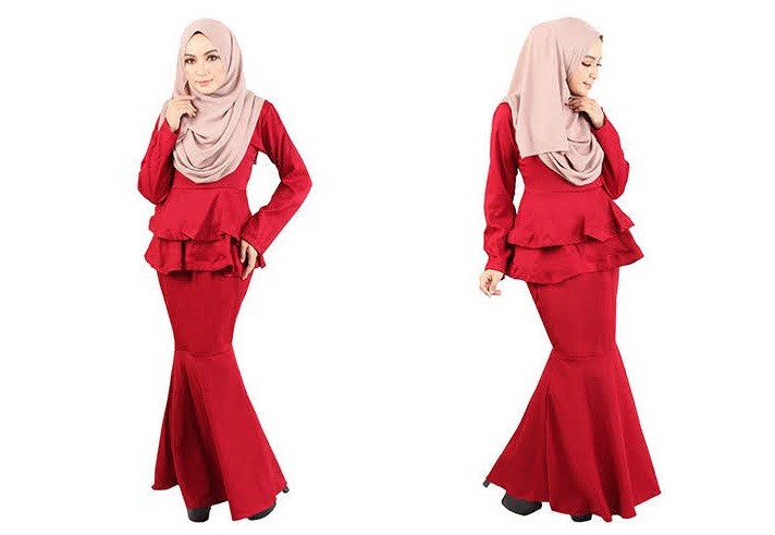 QA-446 Peplum Baju Kurung Red