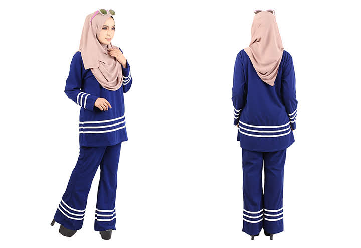 QA-455 Muslimah Set Wear Blue