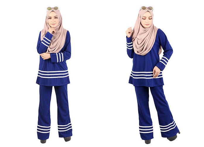 QA-455 Muslimah Set Wear Blue