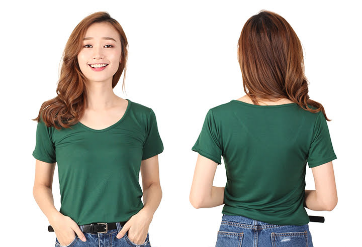 QA-461 Basic Casual T Shirt Green