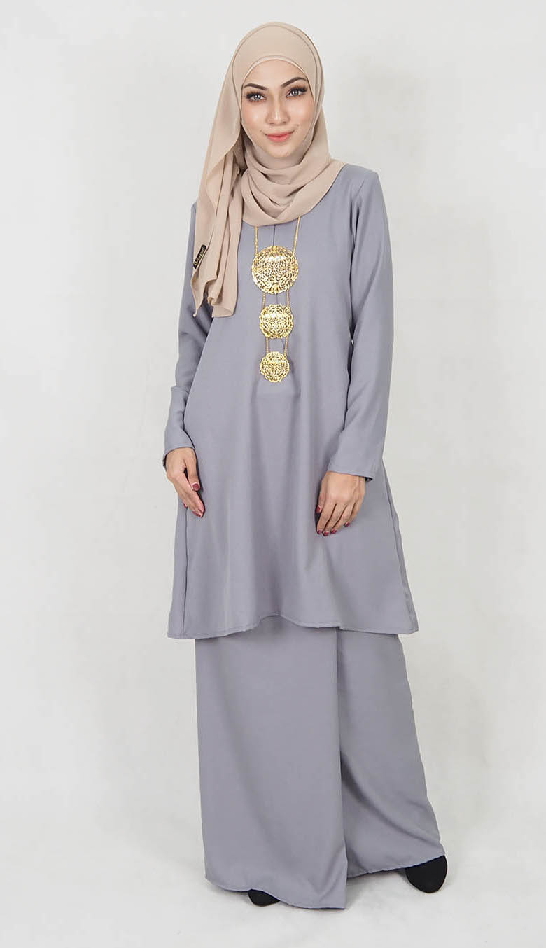 SW5014 Baju Kurung (Plus Size) Grey