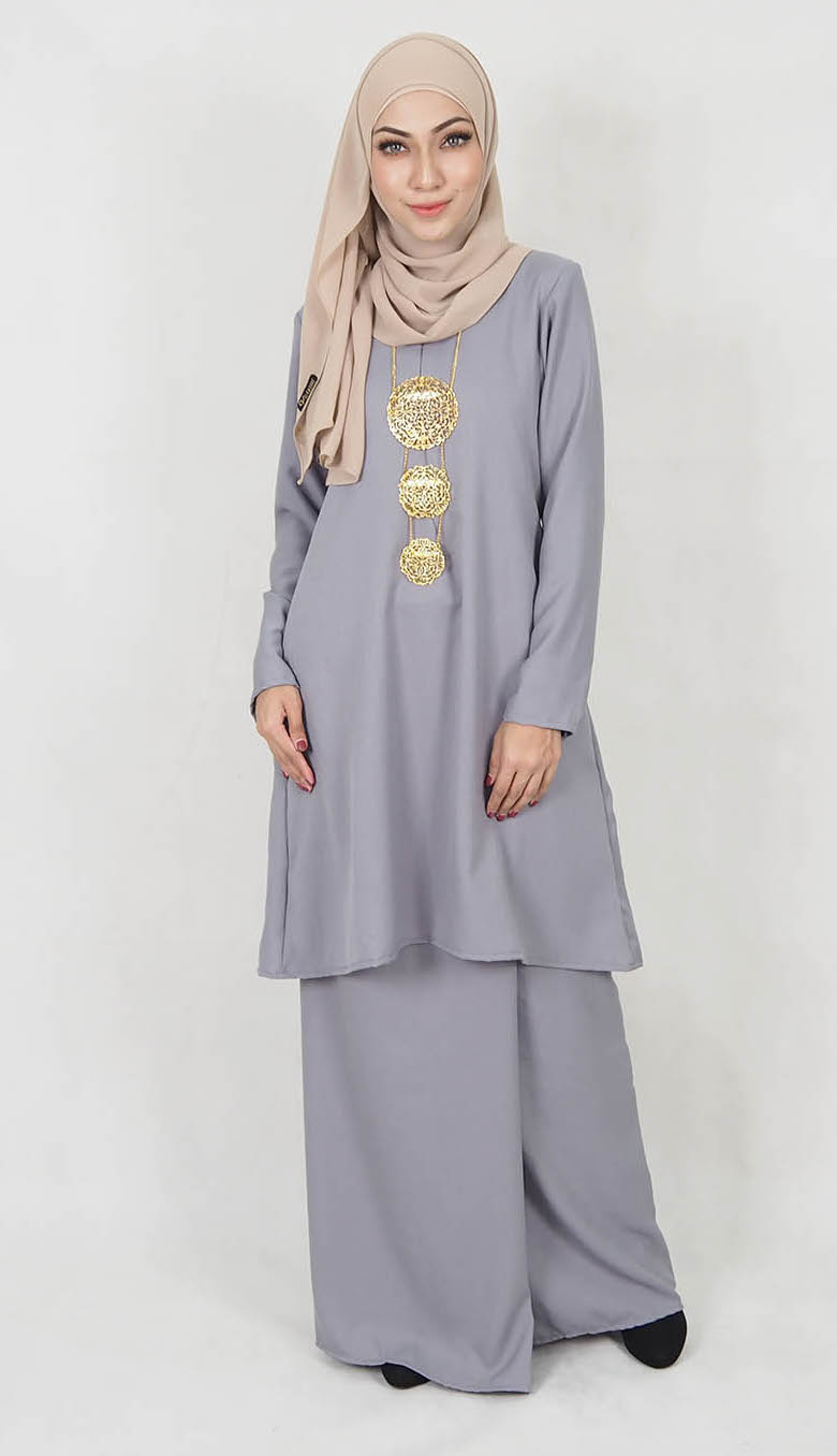 SW5015 Baju Kurung (Plus Size) Grey