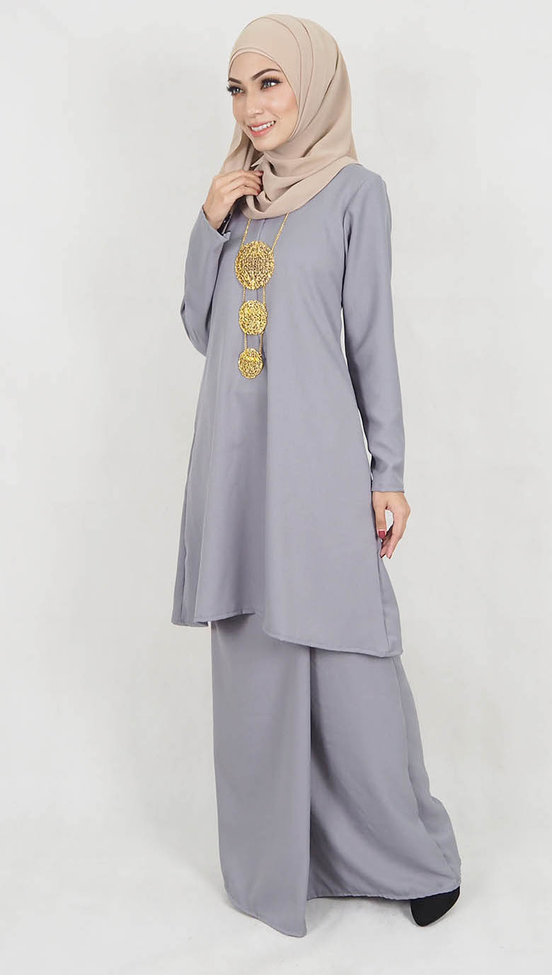 SW5015 Baju Kurung (Plus Size) Grey