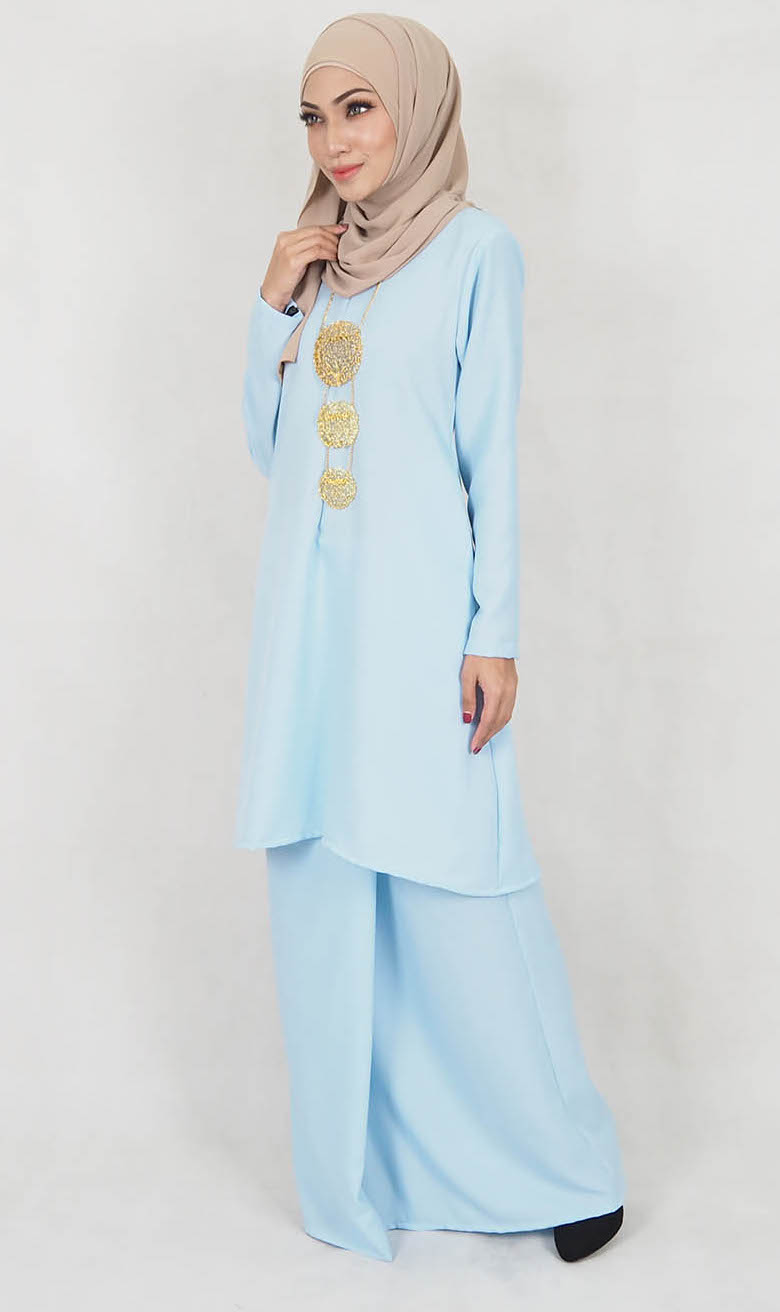 SW5015 Baju Kurung (Plus Size) Light Blue