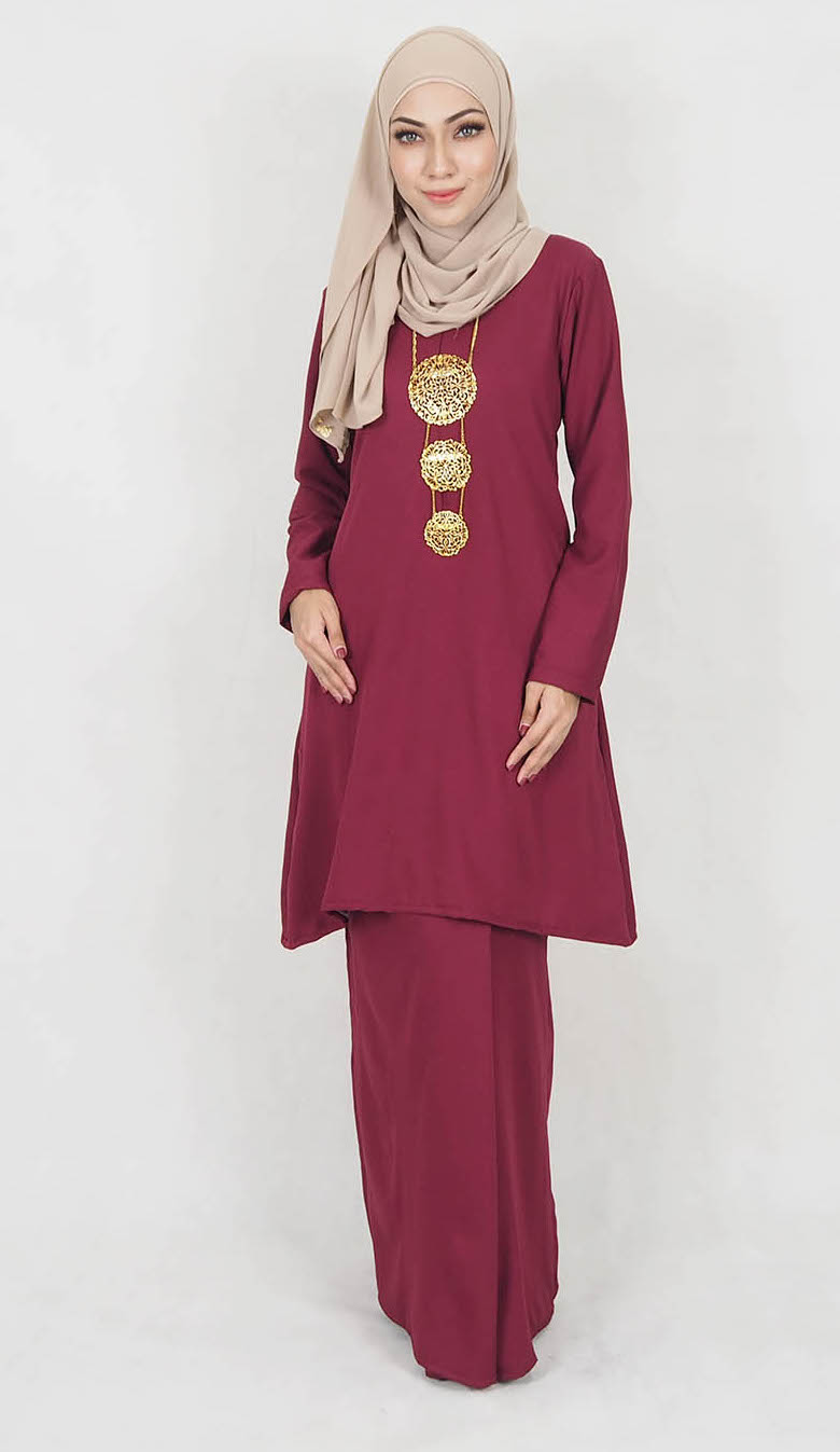 SW5015 Baju Kurung (Plus Size) Maroon