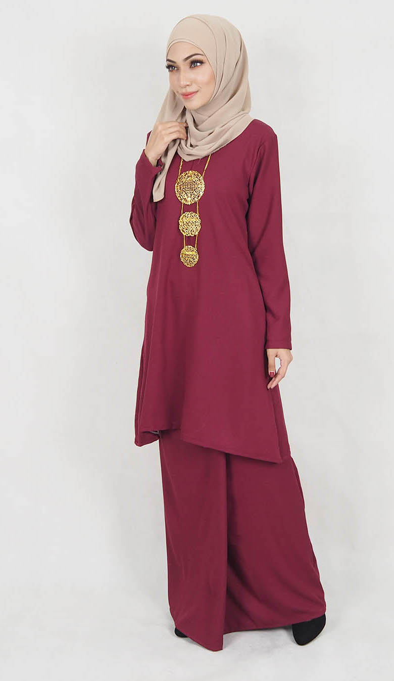 SW5015 Baju Kurung (Plus Size) Maroon