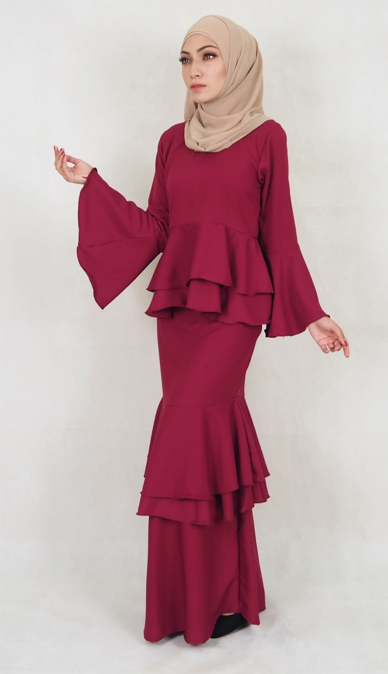 SW5020 Fashion Baju Kurung Maroon 