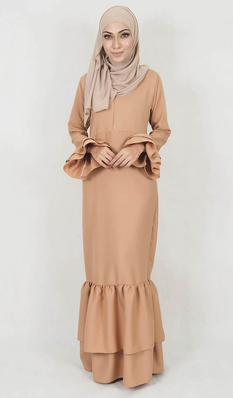 SW5021 Stylish Jubah Dark Brown