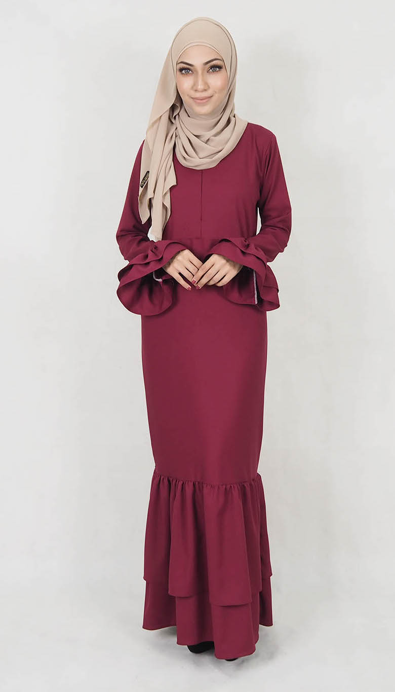 SW5021 Stylish Jubah Maroon