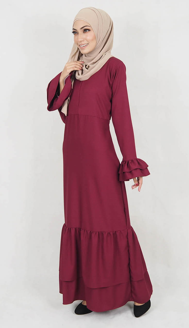 SW5021 Stylish Jubah Maroon