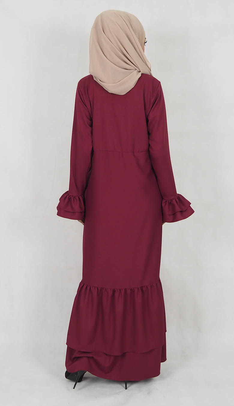SW5021 Stylish Jubah Maroon