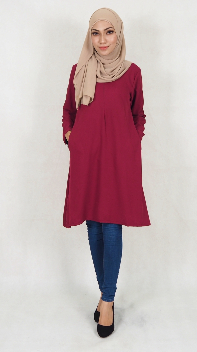 SW5023 Fashion Blouse Maroon