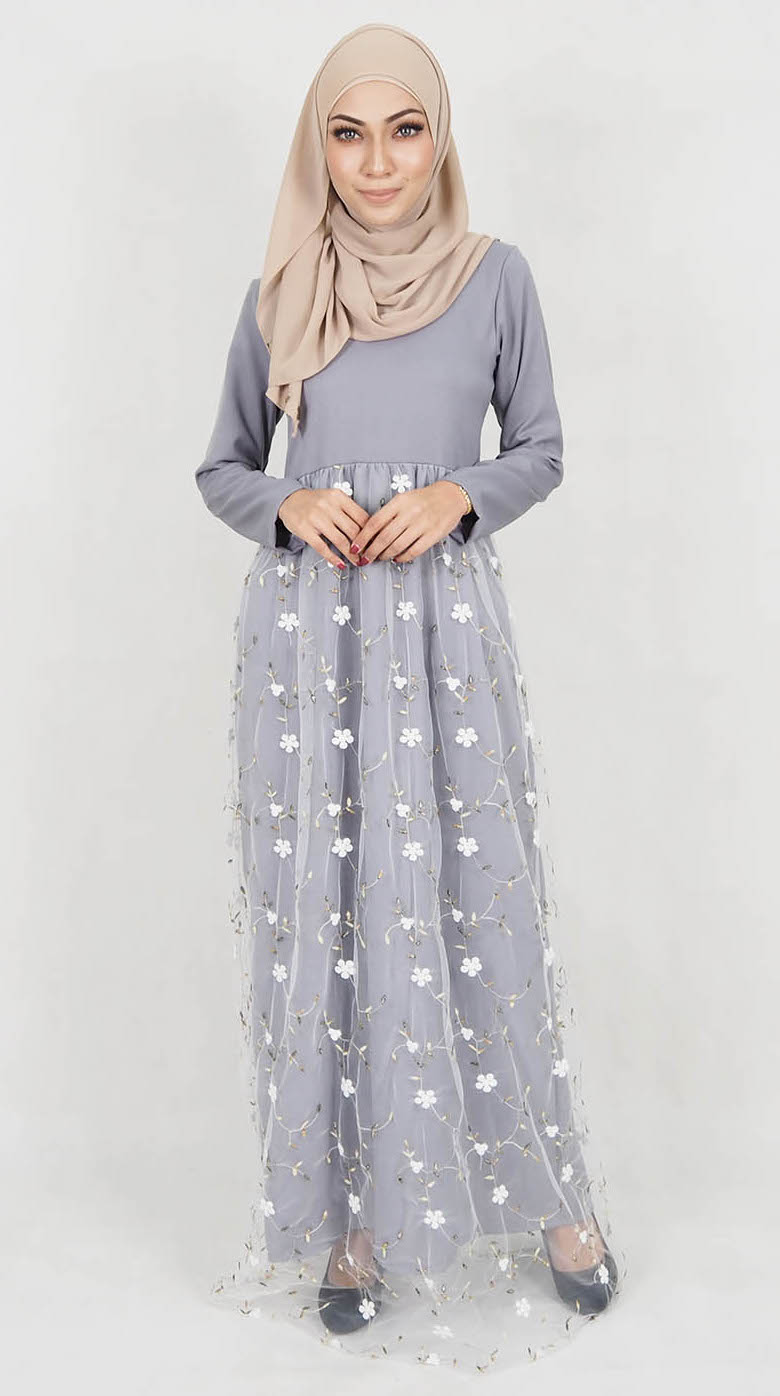 SW5024 Charming Jubah Grey