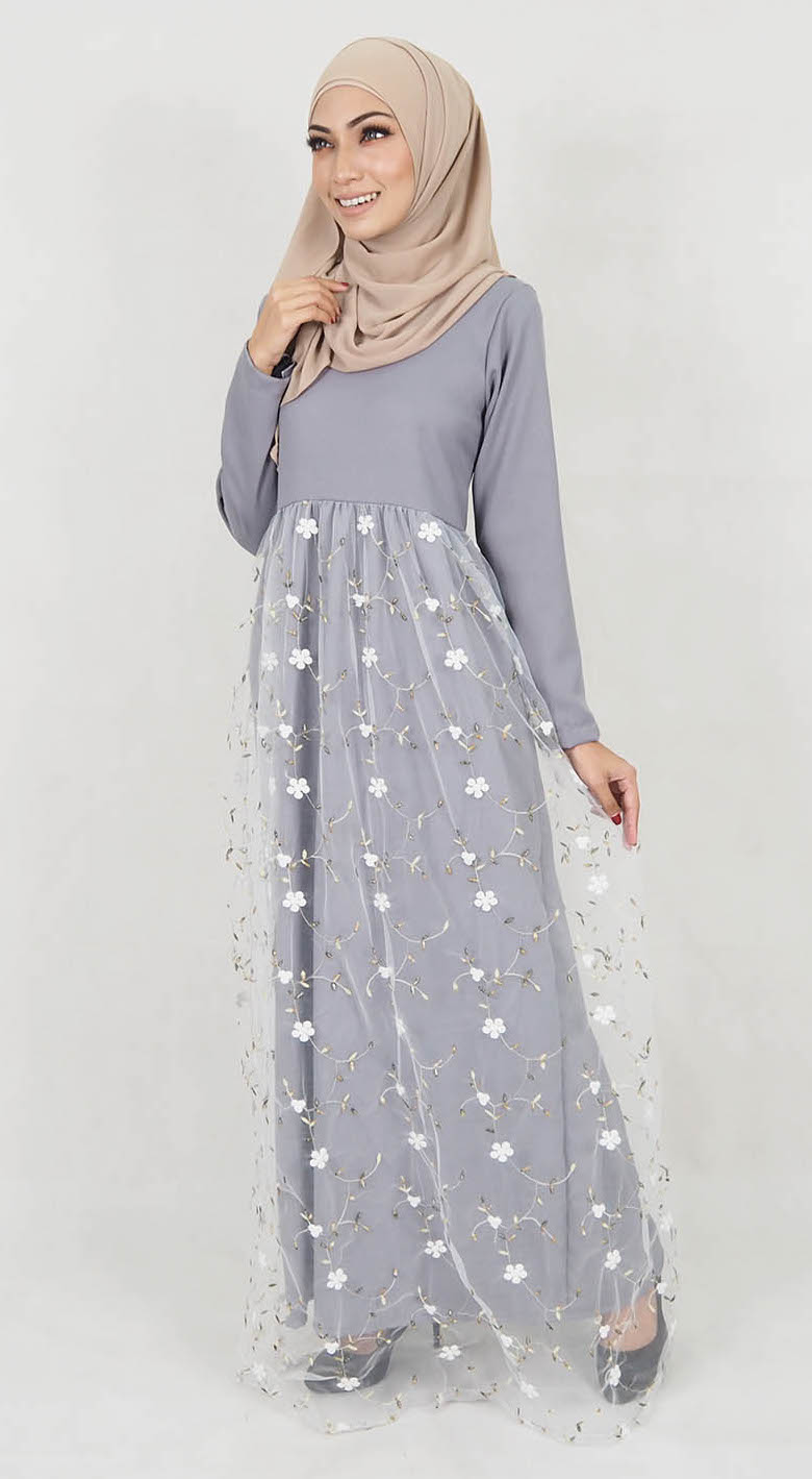 SW5024 Charming Jubah Grey