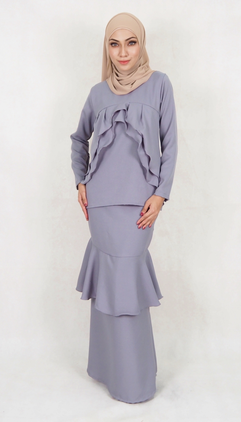SW5027 Baju Kurung (Plus Size) Grey