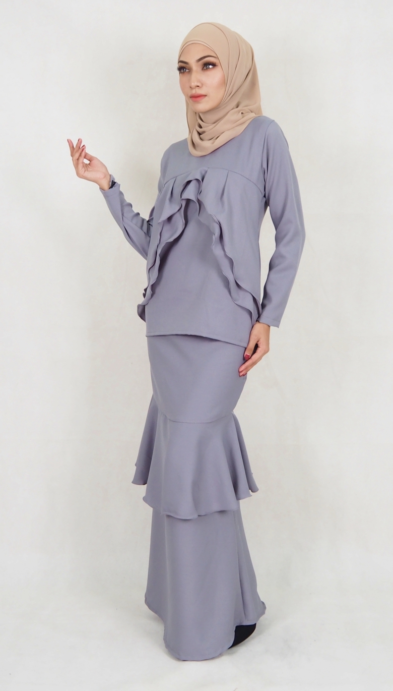 SW5027 Baju Kurung (Plus Size) Grey