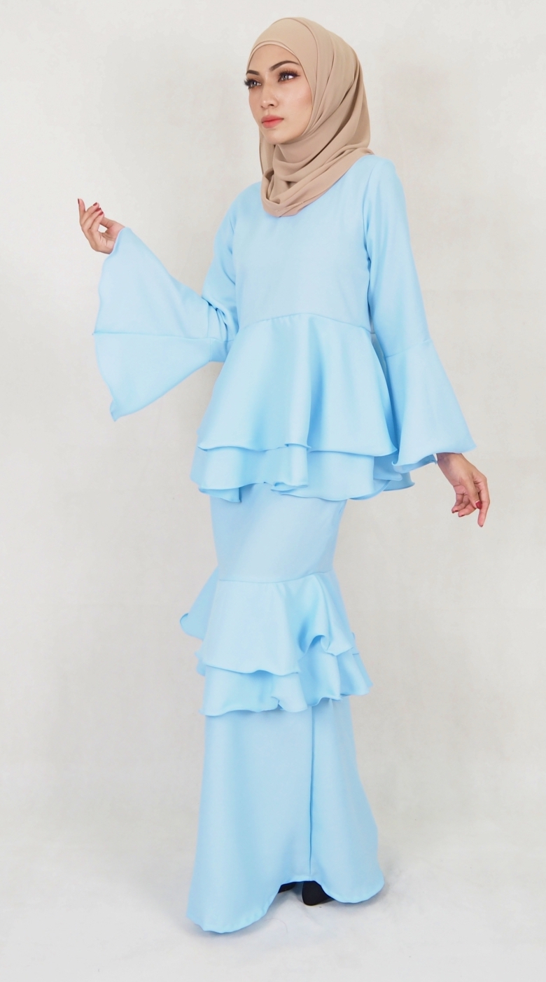 SW5031 Baju Kurung (Plus Size) Light Blue