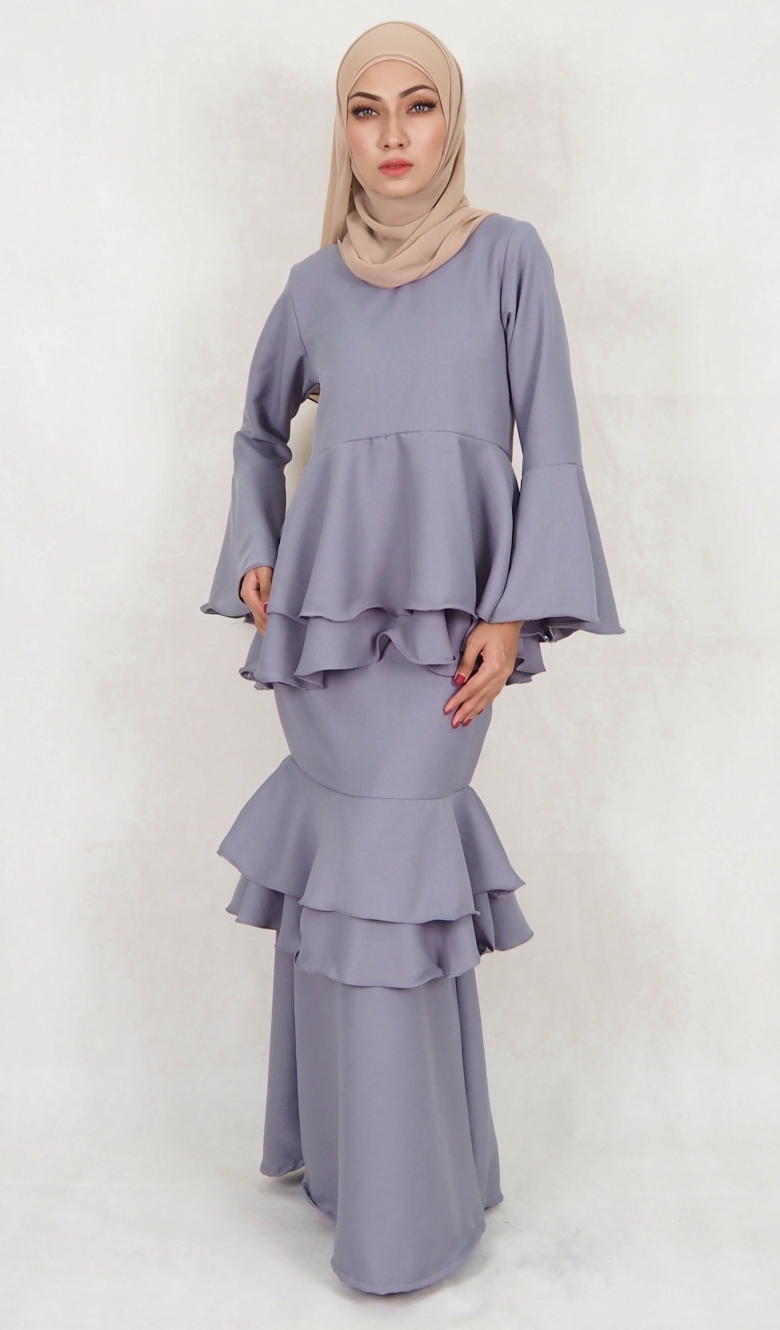 SW5032 Baju Kurung (Plus Size) Grey