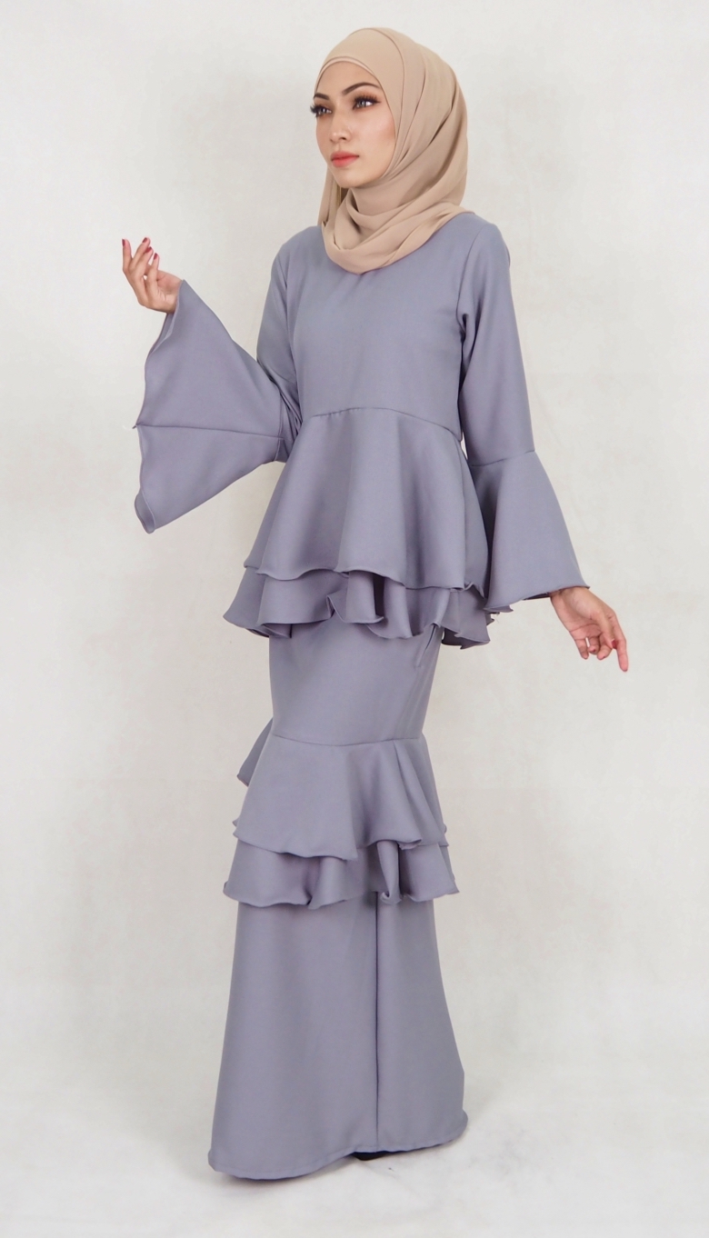 SW5032 Baju Kurung (Plus Size) Grey