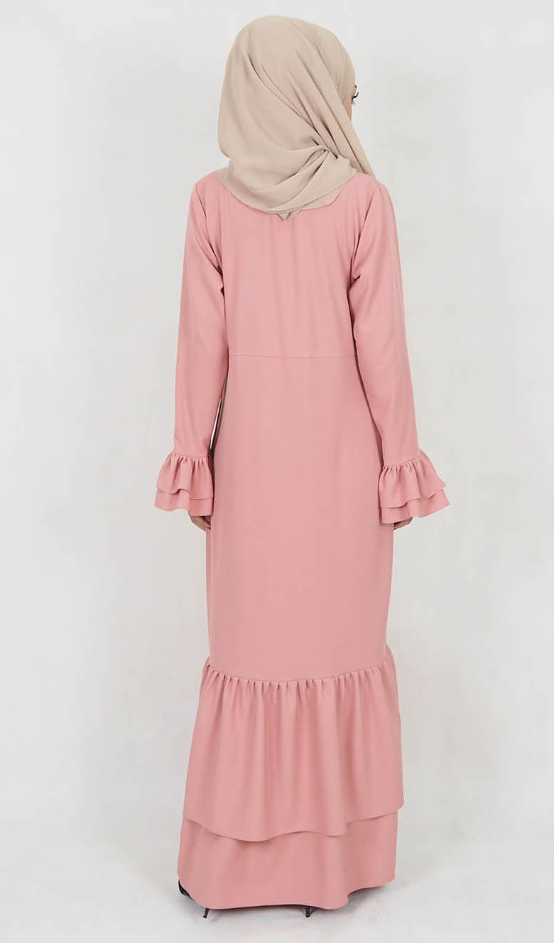 SW5035 Lovely Jubah (Plus Size) Dusty Pink