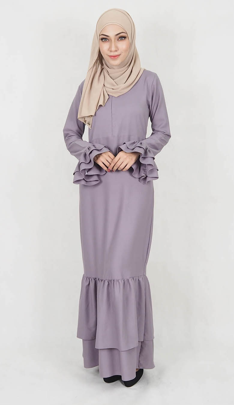 SW5035 Lovely Jubah (Plus Size) Grey