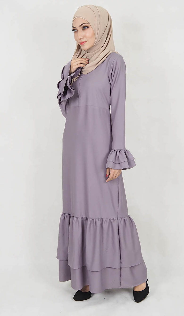 SW5035 Lovely Jubah (Plus Size) Grey