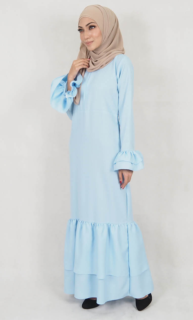 SW5035 Lovely Jubah (Plus Size) Light Blue